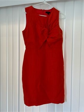 J. Crew orange Knot-Front Sleeveless Mini Dress
